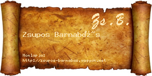 Zsupos Barnabás névjegykártya
