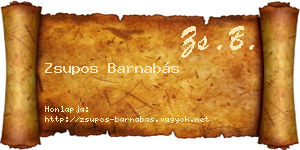 Zsupos Barnabás névjegykártya