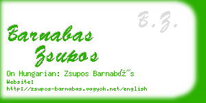 barnabas zsupos business card